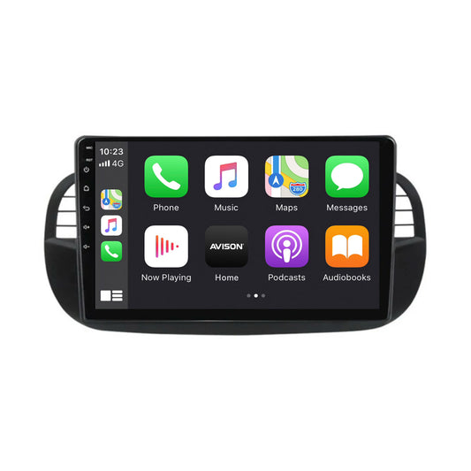 Navigation pour Fiat 500 | Touche complète | Carplay | Android | DAB | Bluetooth | Noir | Xr4